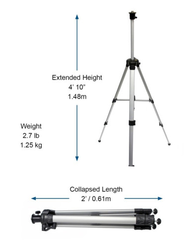 Malý teleskopický hliníkový statív TR10